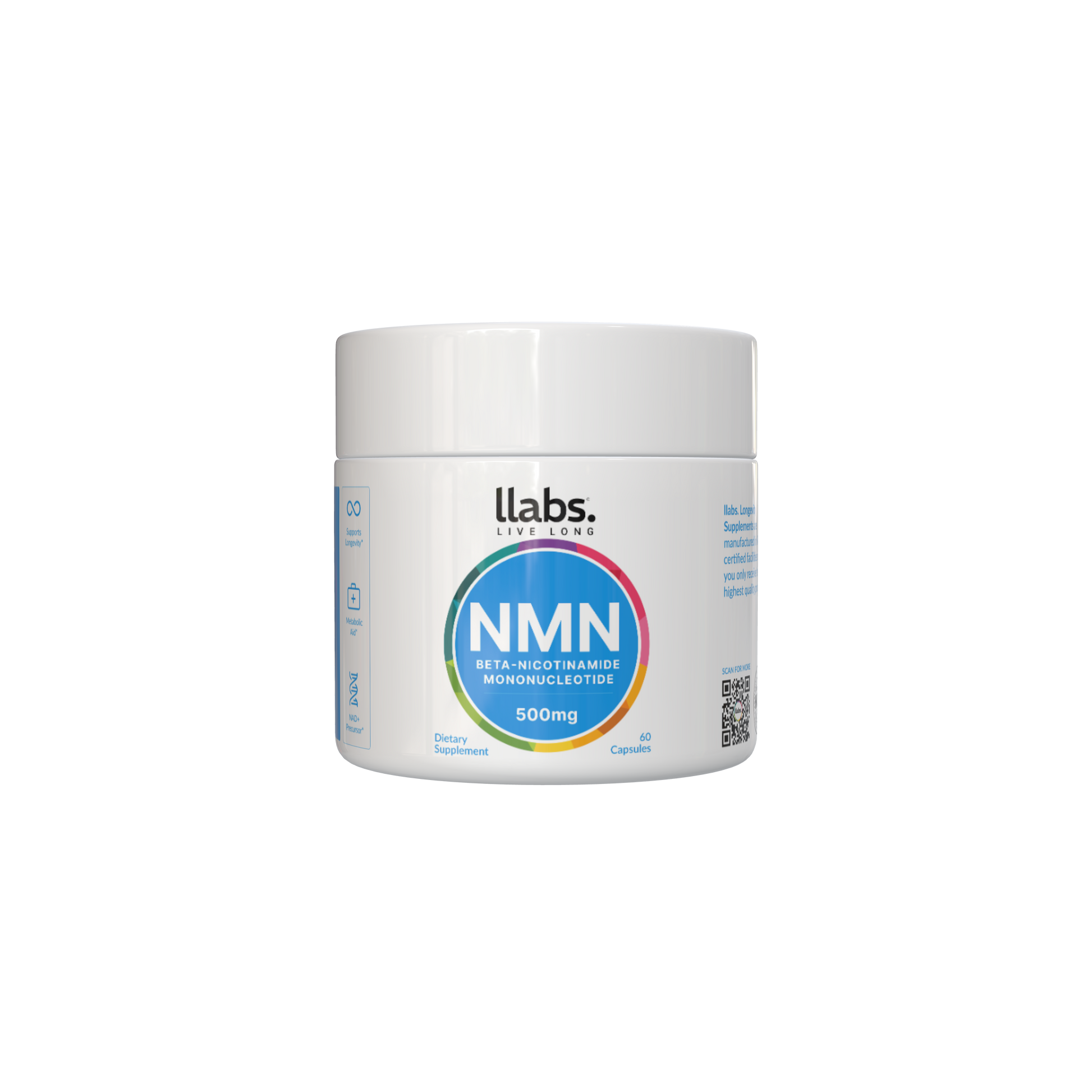 Sentence with replacements: A jar of llabs. NMN Capsules (nicotinamide mononucleotide) dietary supplement by llabs. with 500mg per capsule.